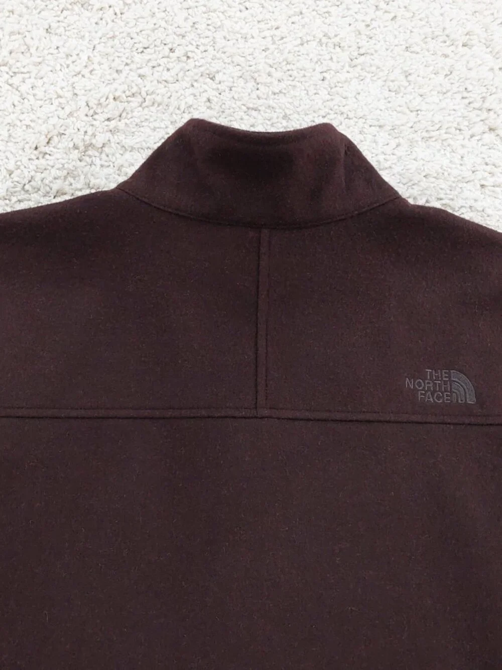 The North Face Wool Blend Jacket Mens XL, Micro Fleece Lined, Full Zip, Brown